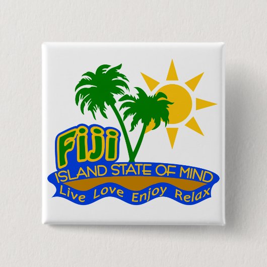 Knop Fiji State of Mind Vierkante Button 5,1 Cm (Voorkant)