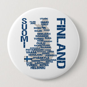 knop FINLAND MAP Ronde Button 4,0 Cm