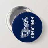  knop FINLAND MAP Ronde Button 7,6 Cm (Voorkant /achterkant)