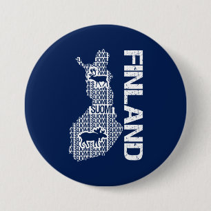 knop FINLAND MAP Ronde Button 7,6 Cm
