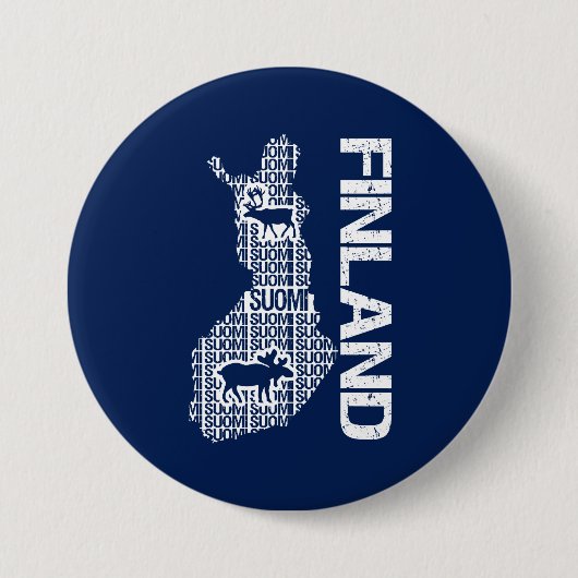  knop FINLAND MAP Ronde Button 7,6 Cm (Voorkant)
