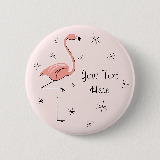 Knop Flamingo Pink 'Text' Ronde Button 5,7 Cm (Voorkant)