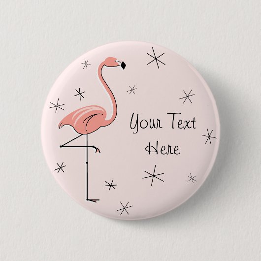 Knop Flamingo Pink 'Text' Ronde Button 5,7 Cm (Voorkant)
