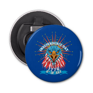 Knop flesopener American Beautiful Eagle Blue Button Flesopener