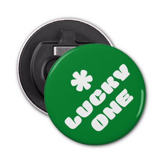 Knop flesopener Lucky One Button Flesopener (Voorkant)