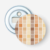 Knop Flesopener Oranje Bruin Button Flesopener (Voorkant)