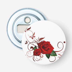 Knop Flesopener Rode Roos Button Flesopener