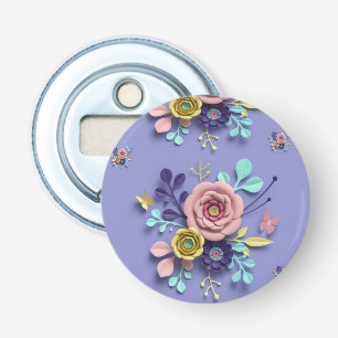 Knop Flesopener Roos Bloem Button Flesopener