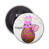 Knop Flesopener Roze Konijn Ijs Button Flesopener (Voorkant)
