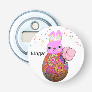 Knop Flesopener Roze Konijn Ijs Button Flesopener