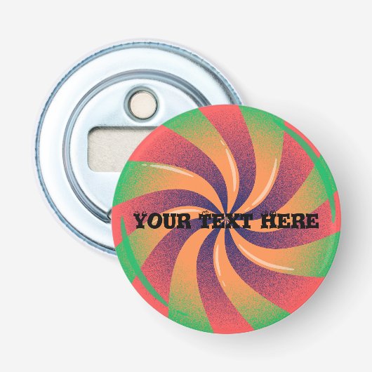 Knop Flesopener Uw tekst hier tekst  Button Flesopener (Voorkant)