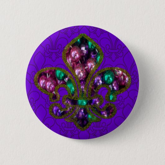 Knop Fleur de Lis Ronde Button 5,7 Cm (Voorkant)