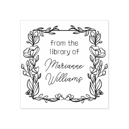 Knop Floral Lijst uit de bibliotheek van naam Rubberstempel (Afrduk)