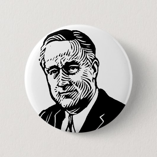 Knop Franklin Delano Roosevelt Ronde Button 5,7 Cm (Voorkant)