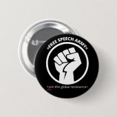 knop "FREE SPEECH ARMY" Ronde Button 5,7 Cm (Voorkant /achterkant)
