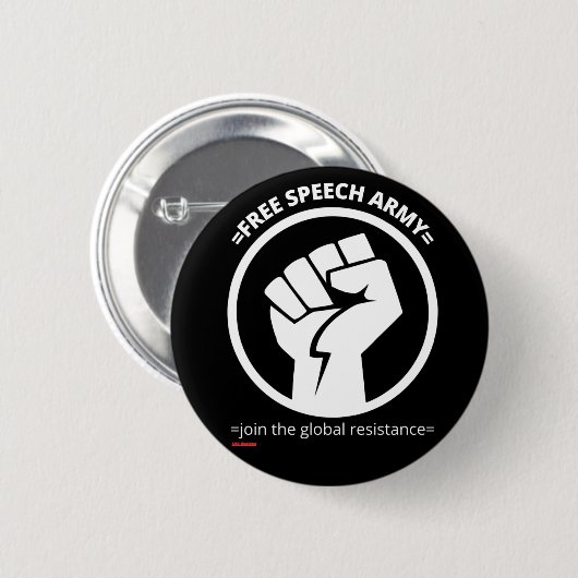 knop "FREE SPEECH ARMY" Ronde Button 5,7 Cm (Voorkant /achterkant)