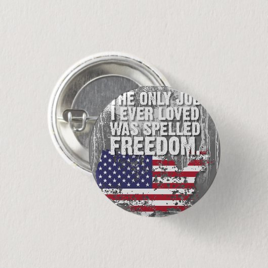 Knop – Freedom Job Ronde Button 3,2 Cm (Voorkant /achterkant)