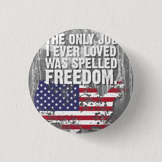 Knop – Freedom Job Ronde Button 3,2 Cm (Voorkant)