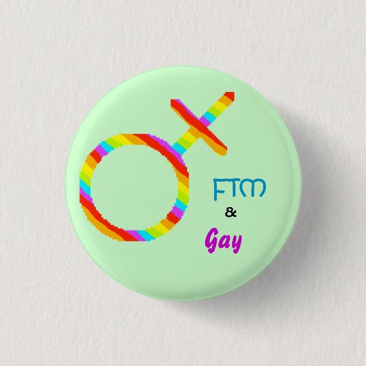 Knop FTM en Gay Ronde Button 3,2 Cm (Voorkant)