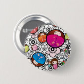 Knop Funky Japans Kokeshi Dolls Ronde Button 5,7 Cm (Voorkant /achterkant)