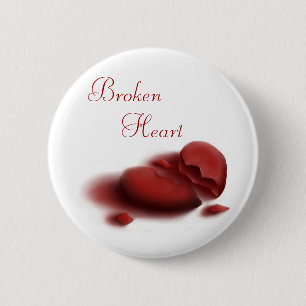 Knop gebroken hart ronde button 5,7 cm