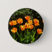 Knop Geel Oranje Tulps Ronde Button 5,7 Cm (Voorkant)