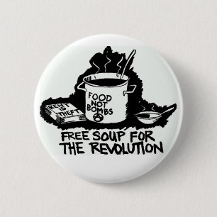 knop geen bommen ronde button 5,7 cm