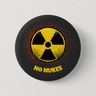 Knop Geen Nukes Ronde Button 5,7 Cm