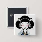knop geisha beats vierkante button 5,1 cm (Voorkant /achterkant)