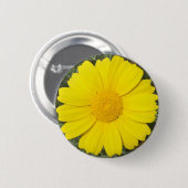 Knop Gele Daisy Ronde Button 5,7 Cm (Voorkant /achterkant)