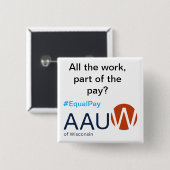 Knop Gelijk loon Vierkante Button 5,1 Cm (Voorkant /achterkant)