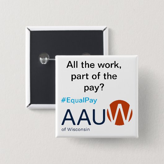 Knop Gelijk loon Vierkante Button 5,1 Cm (Voorkant /achterkant)