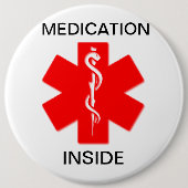 Knop Geneesmiddel in medisch alarm Ronde Button 6,0 Cm (Voorkant)