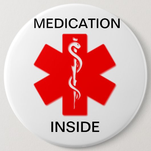 Knop Geneesmiddel in medisch alarm Ronde Button 6,0 Cm (Voorkant)