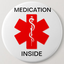 Knop Geneesmiddel in medisch alarm Ronde Button 6,0 Cm