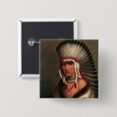 Knop "Generous Chief" van koning Vierkante Button 5,1 Cm (Voorkant /achterkant)
