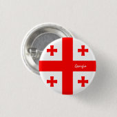 Knop Georgië, patriottische Georgische vlag mode Ronde Button 3,2 Cm (Voorkant /achterkant)