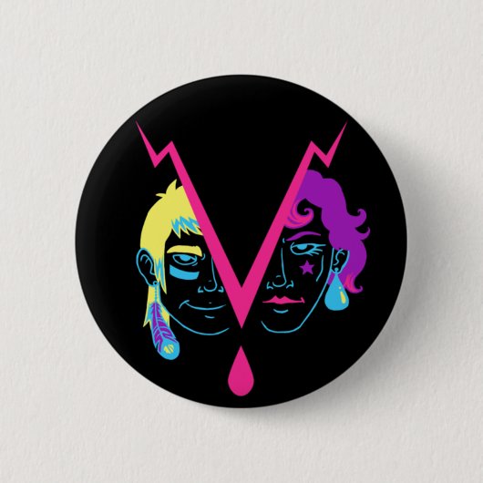 Knop Gezichten Ronde Button 5,7 Cm (Voorkant)