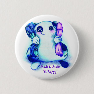 Knop "Goo-Made to Make U Happy" Ronde Button 5,7 Cm