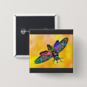 Knop gothic Moth Vierkante Button 5,1 Cm (Voorkant /achterkant)