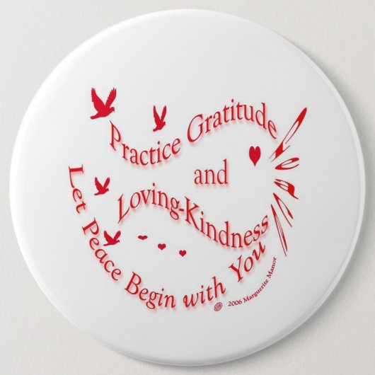 Knop Gratitude en liefdevolle goedheid Ronde Button 6,0 Cm (Voorkant)