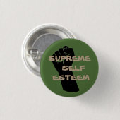 Knop Groen/Tan Supreme Self Esteem Ronde Button 3,2 Cm (Voorkant /achterkant)