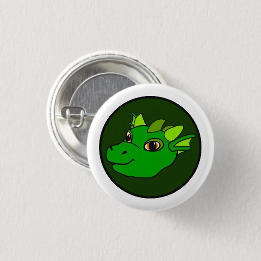 Knop Groene dragon Ronde Button 3,2 Cm (Voorkant /achterkant)