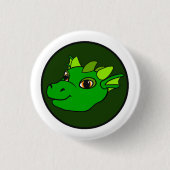 Knop Groene dragon Ronde Button 3,2 Cm (Voorkant)