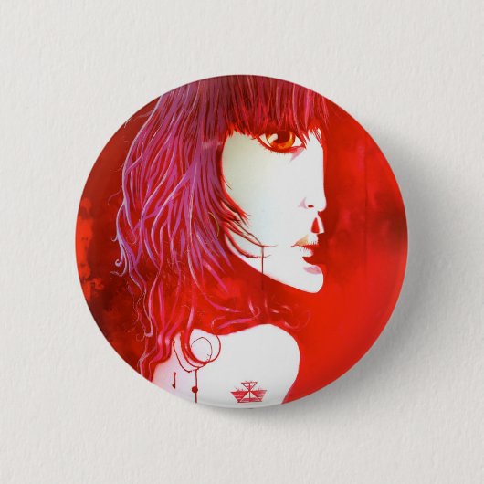 Knop "Gypsy Woman" Ronde Button 5,7 Cm (Voorkant)
