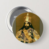 Knop Haile selassie I Ronde Button 7,6 Cm (Voorkant /achterkant)
