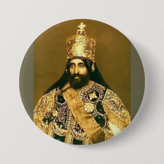 Knop Haile selassie I Ronde Button 7,6 Cm (Voorkant)