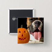 Knop Halloween Boxer Vierkante Button 5,1 Cm (Voorkant /achterkant)