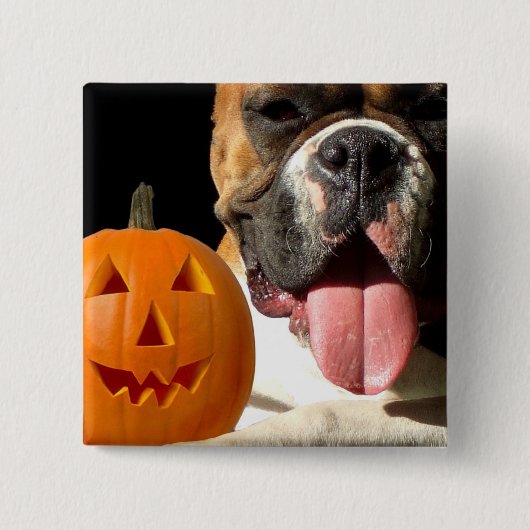 Knop Halloween Boxer Vierkante Button 5,1 Cm (Voorkant)