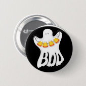 Knop Halloween-geest-boe Ronde Button 5,7 Cm (Voorkant /achterkant)